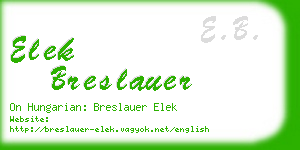 elek breslauer business card